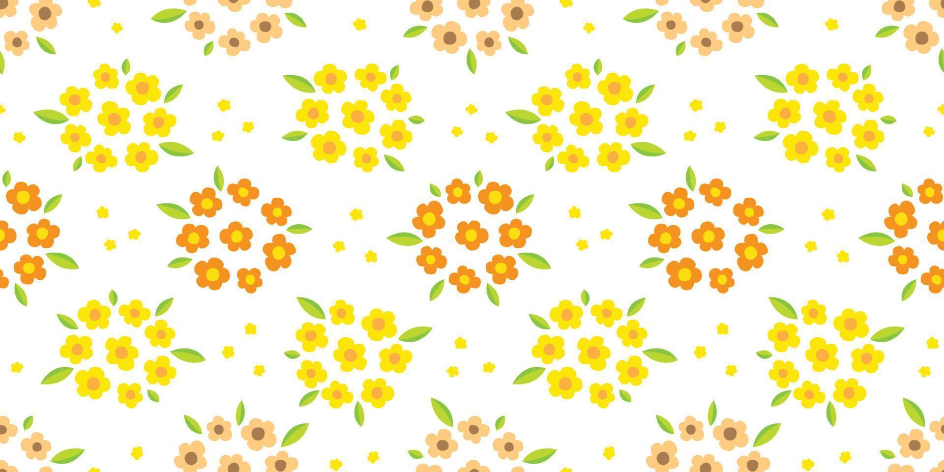 flowers Seamless Pattern vector leaf isolated wallpaper background