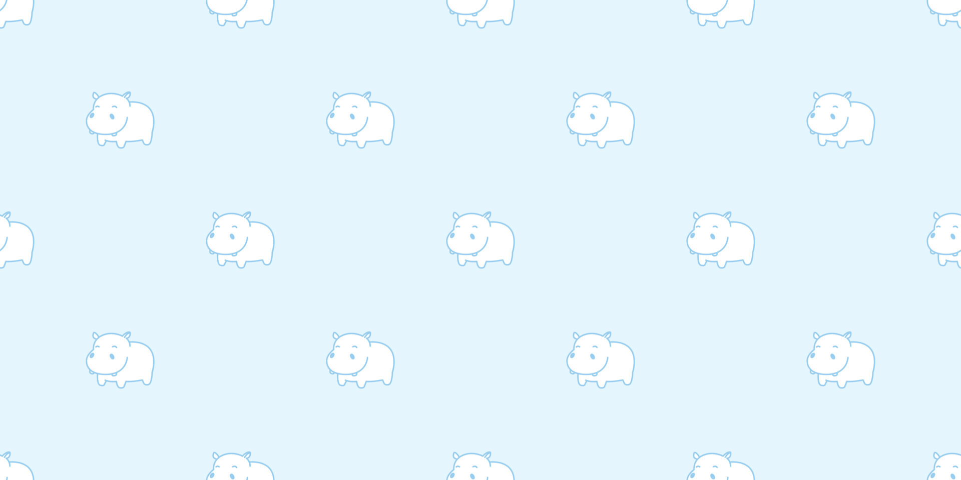 Hippo Seamless Pattern hippopotamus vector isolated background