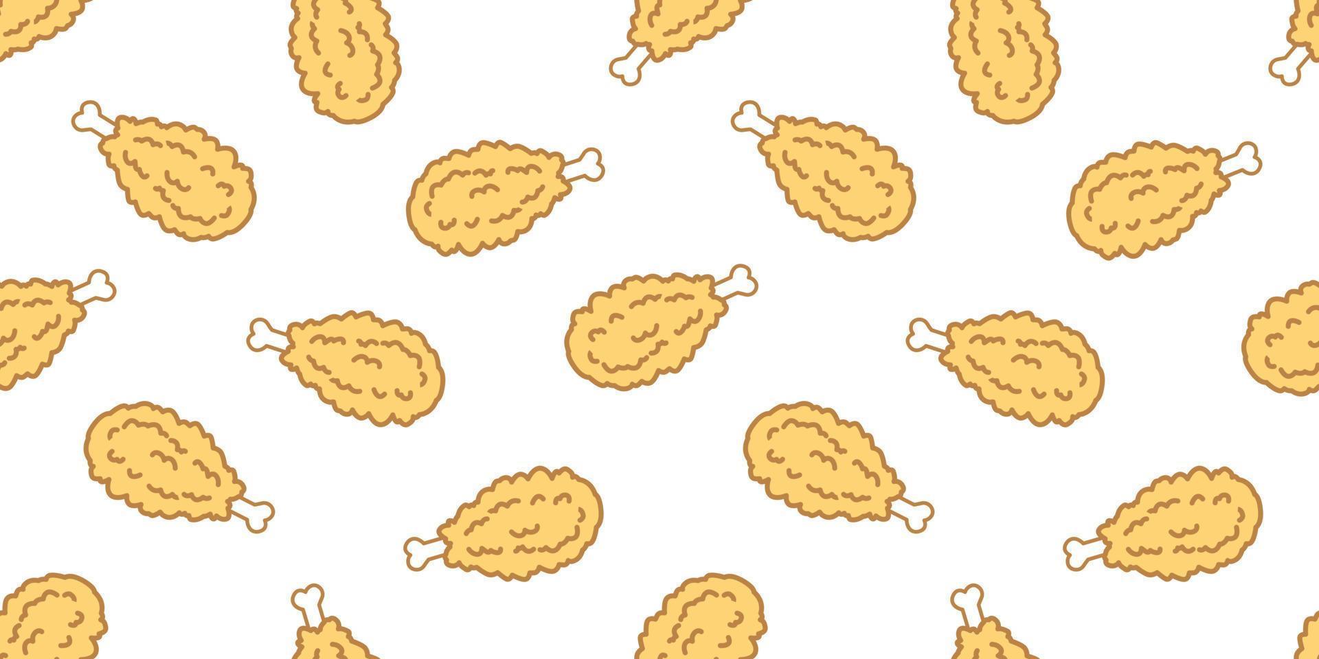 Chicken nugget seamless pattern vector Crispy Fried isolated wallpaper background