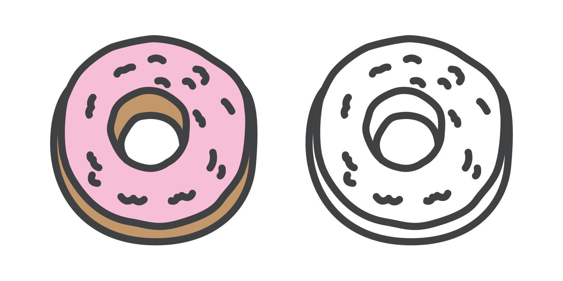 Donuts vector cake icon character illustration doodle cartoon