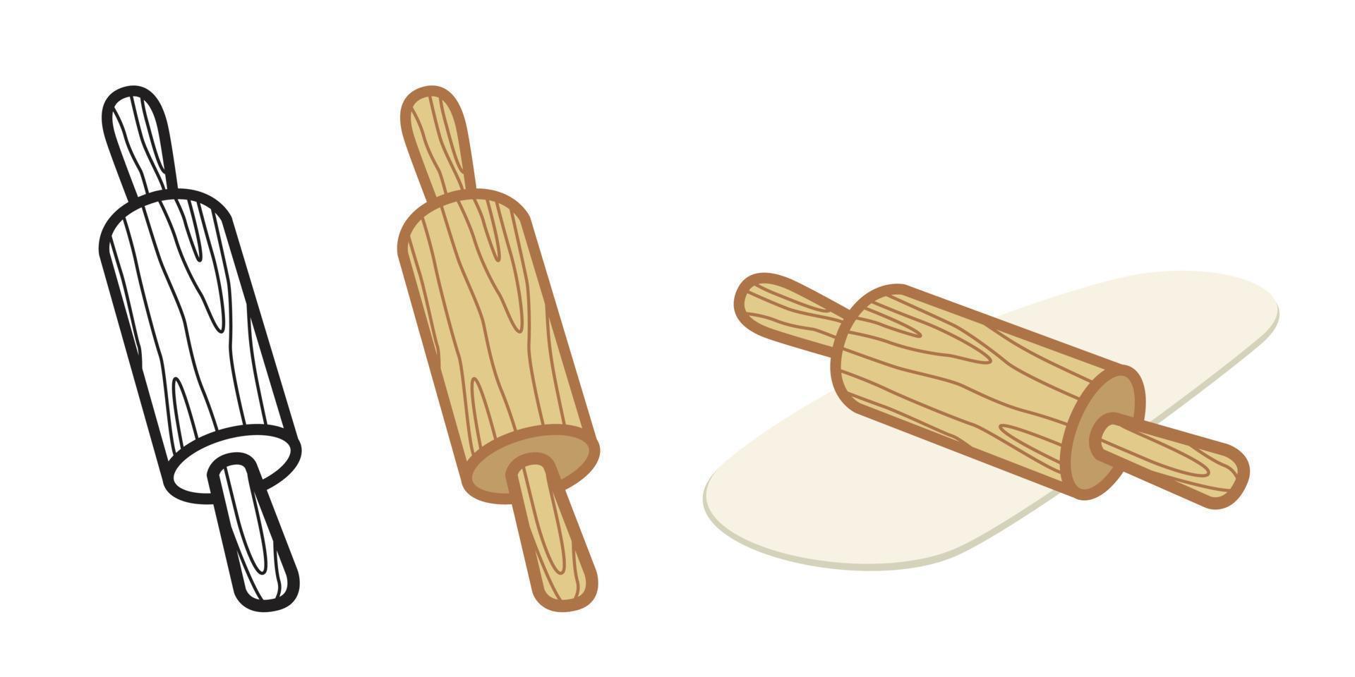 Rolling Pin dough vector bakery cooking illustration wallpaper background