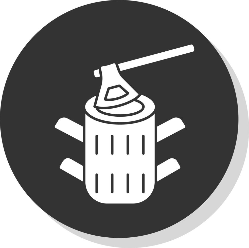 Wood Cutting Vector Icon Design