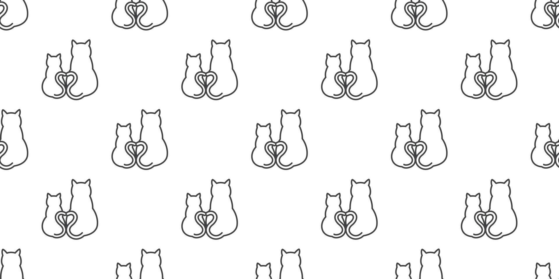 Cat Seamless Pattern vector kitten heart valentine love isolated wallpaper background