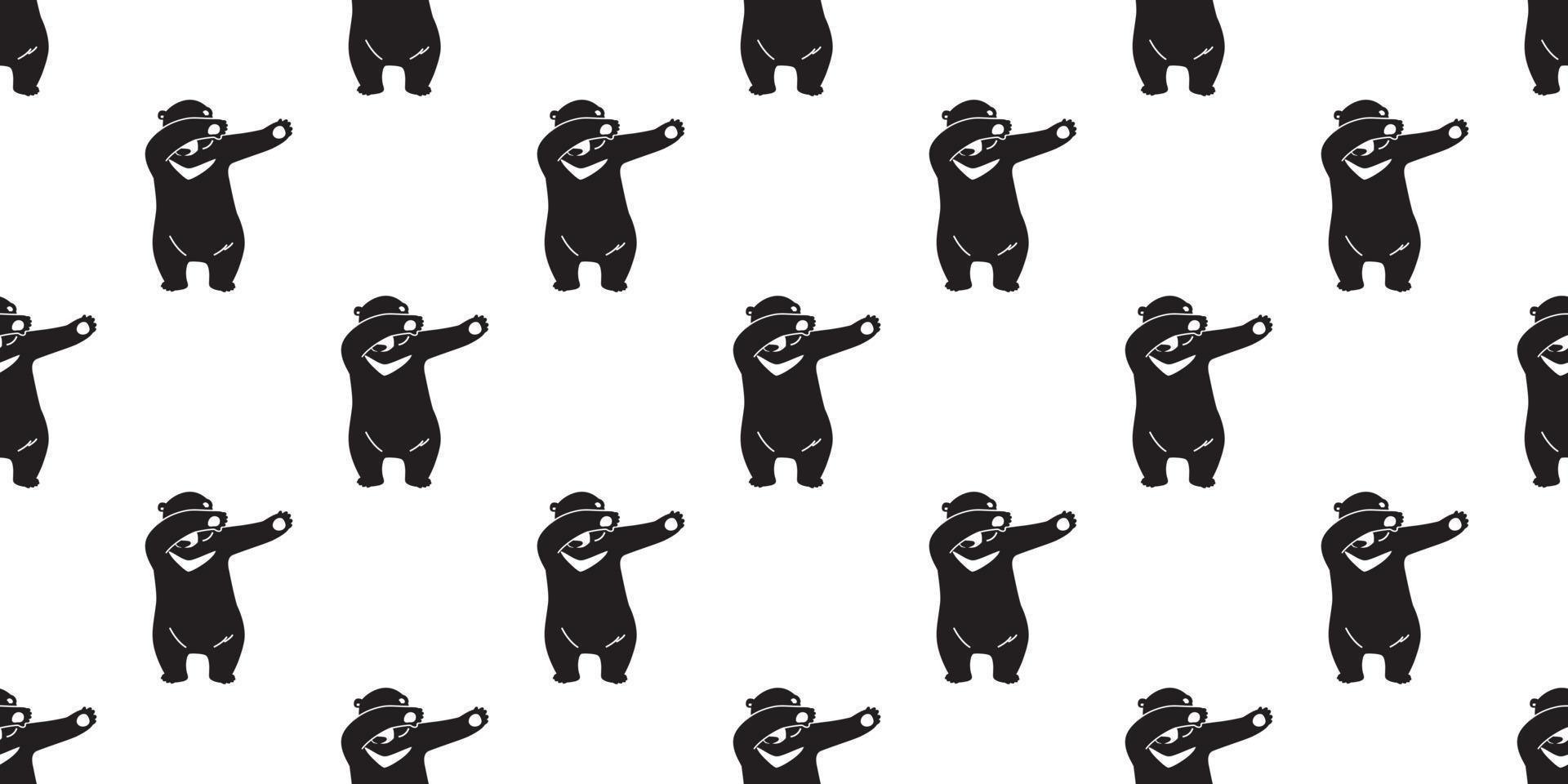 seamless pattern bear polar bear dab dance vector isolated wallpaper background