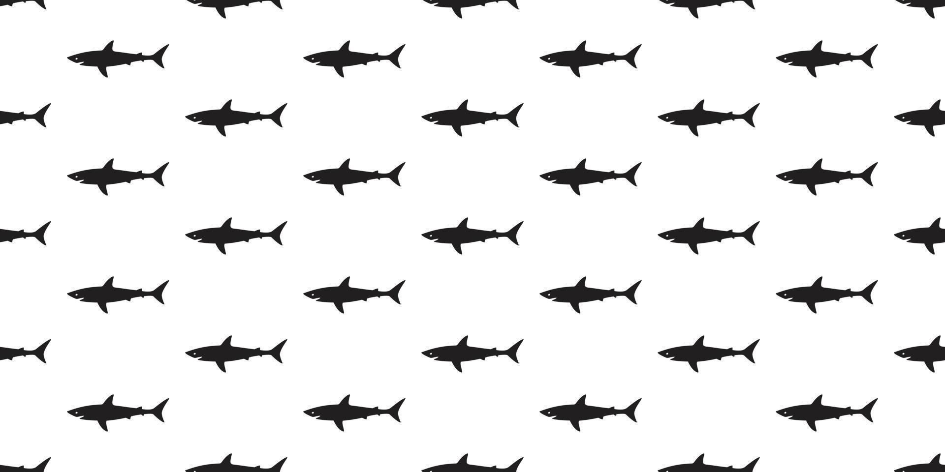 shark seamless pattern vector fish isolated ocean sea wallpaper background