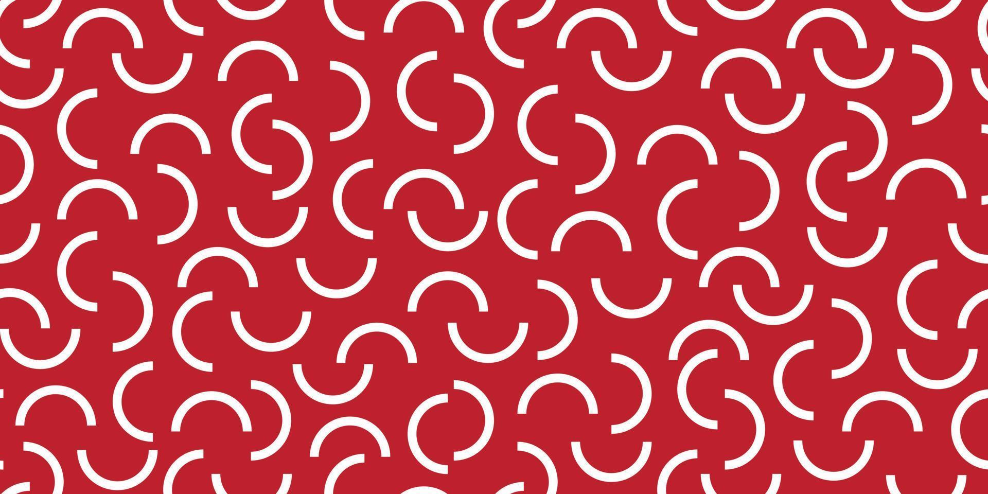 Seamless Pattern Arcs Geometric Vector isolated wallpaper background red