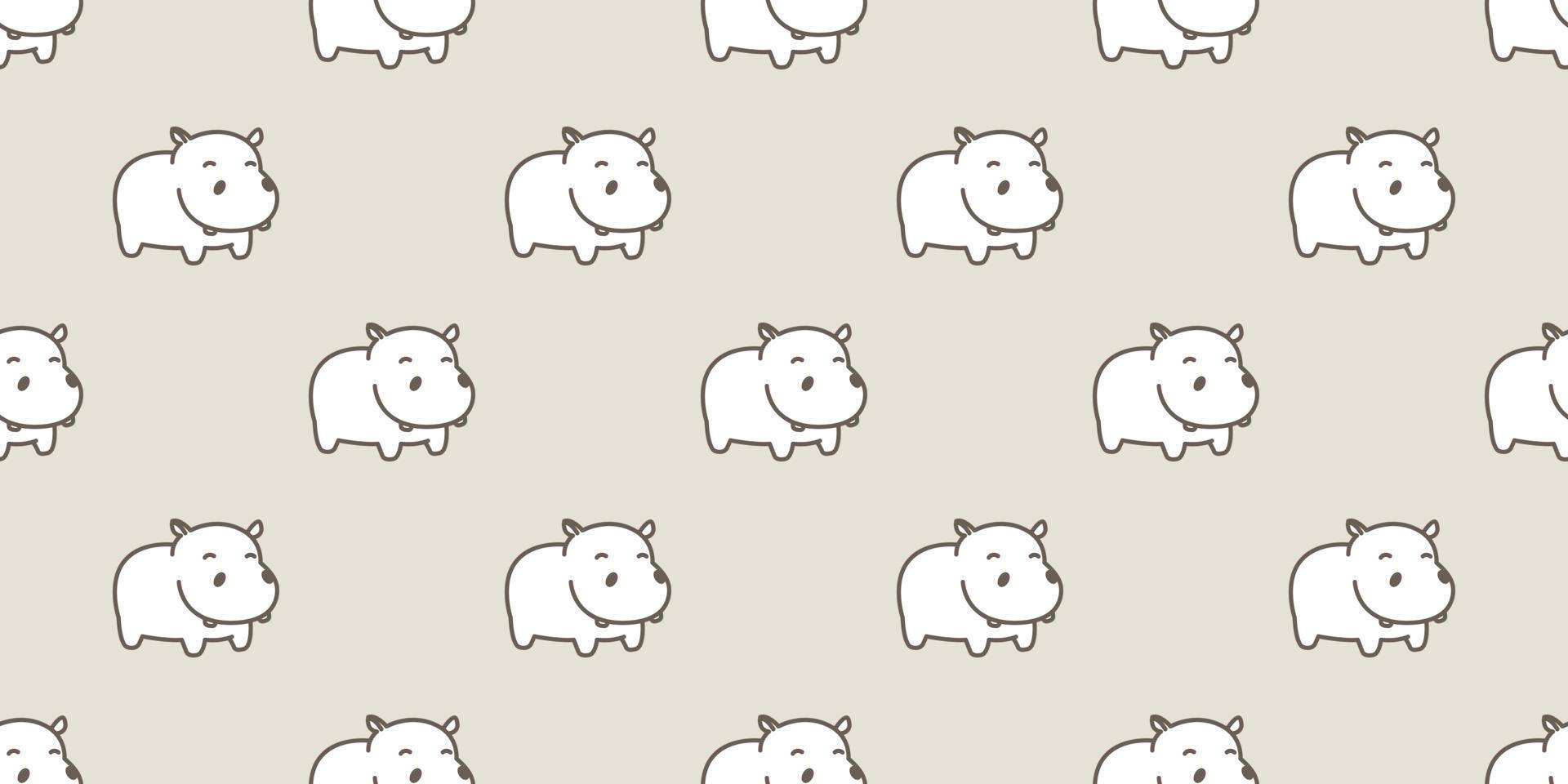Hippo Seamless Pattern hippopotamus vector isolated wallpaper