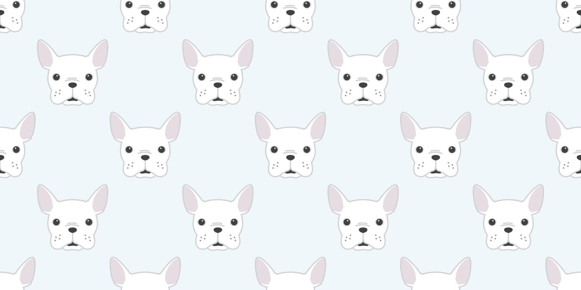 dog Seamless french bulldog vector Pattern pug face head isolated wallpaper background white