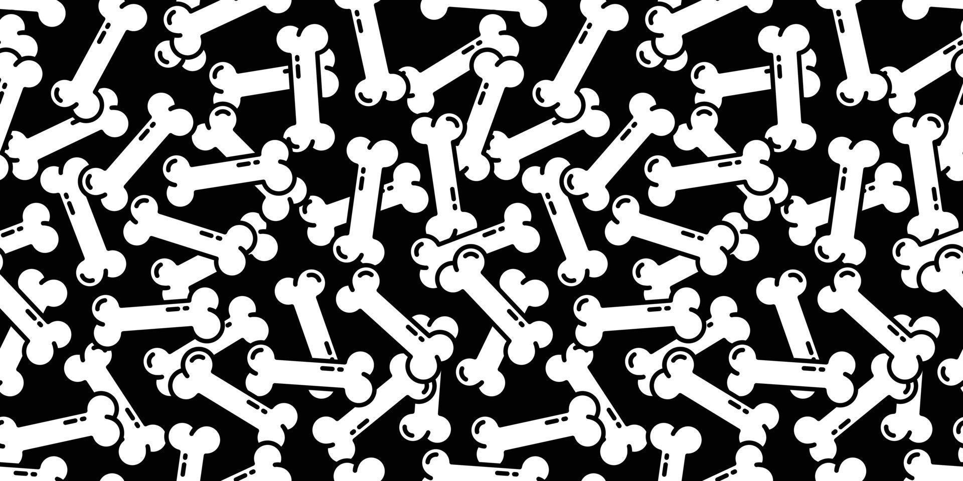 Dog Bone Seamless pattern vector Doodle isolated background wallpaper black
