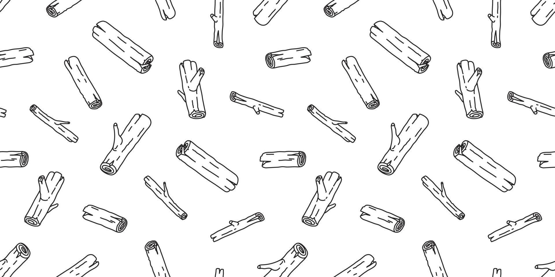 Wood branch Seamless Pattern vector Wood branch firewood isolated