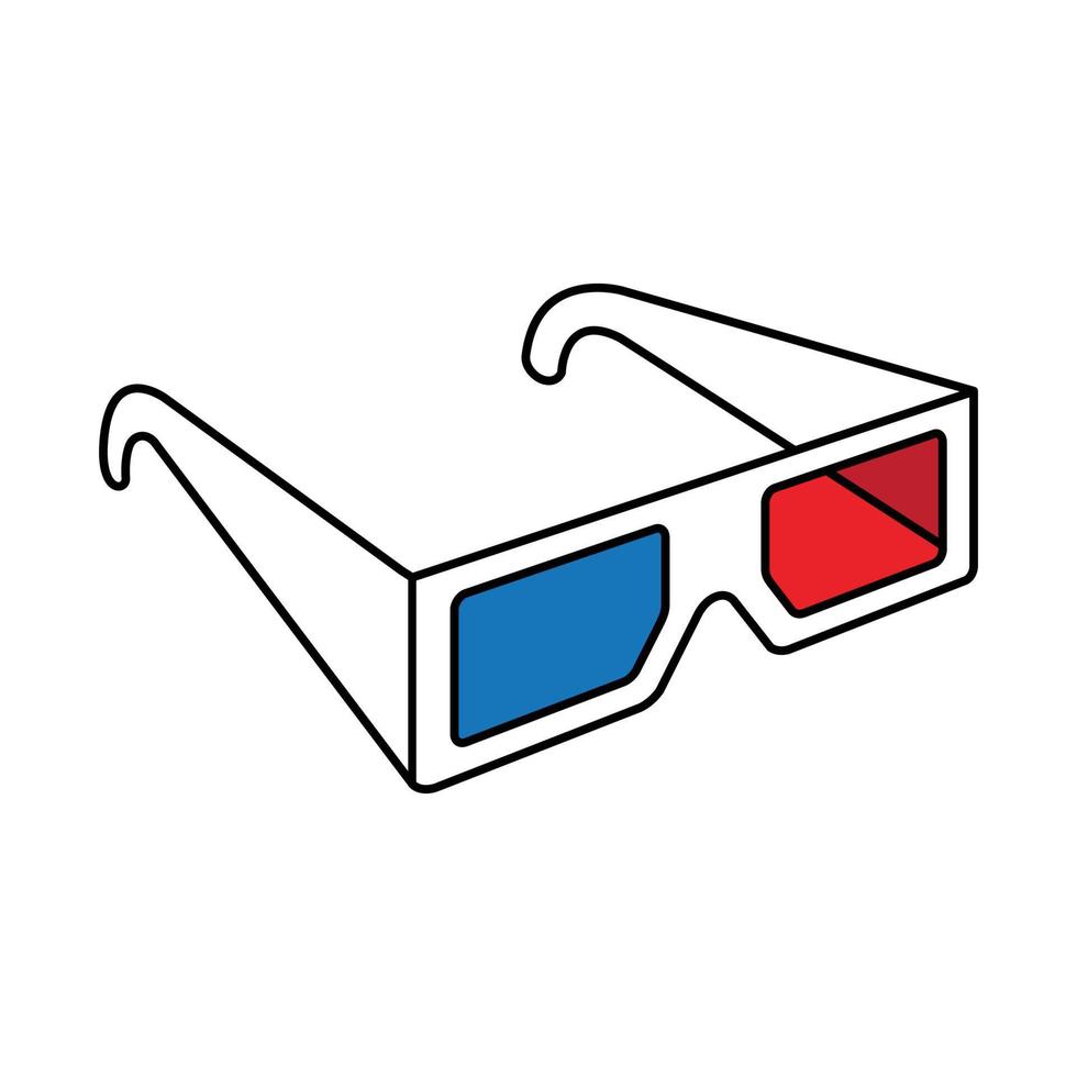 3d glasses logo icon Vector illustration