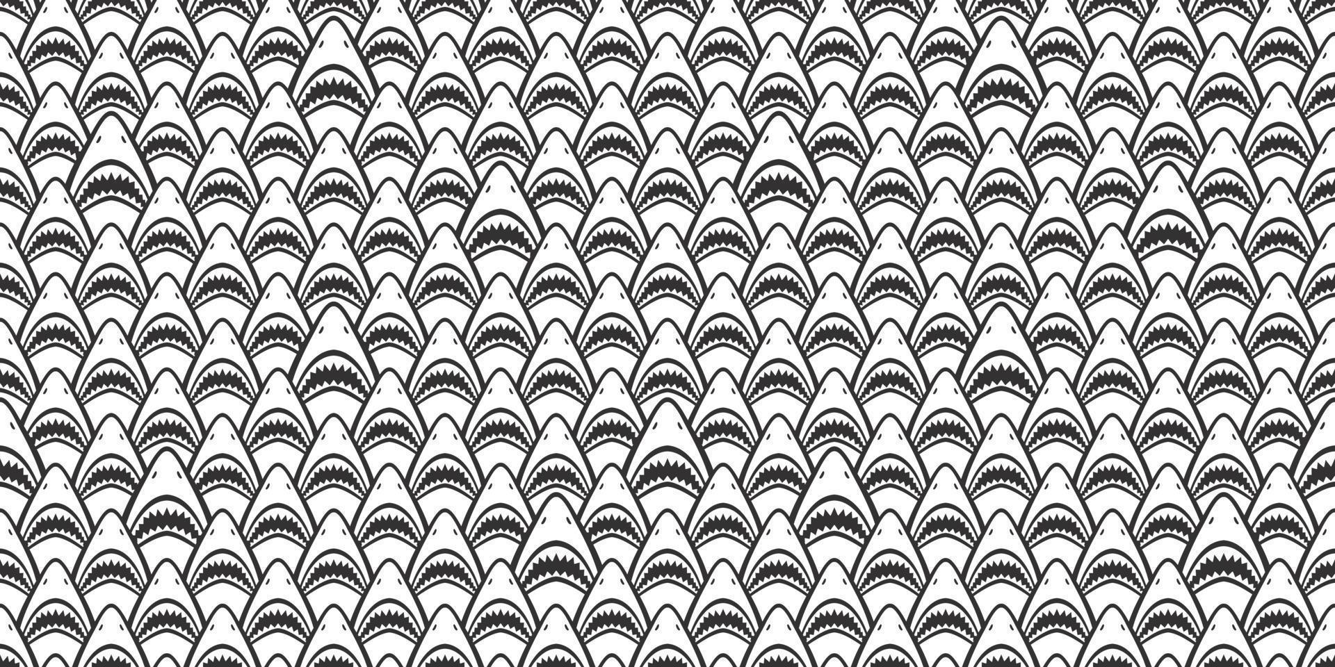 Shark Seamless Pattern fin dolphin whale vector isolated wallpaper background white