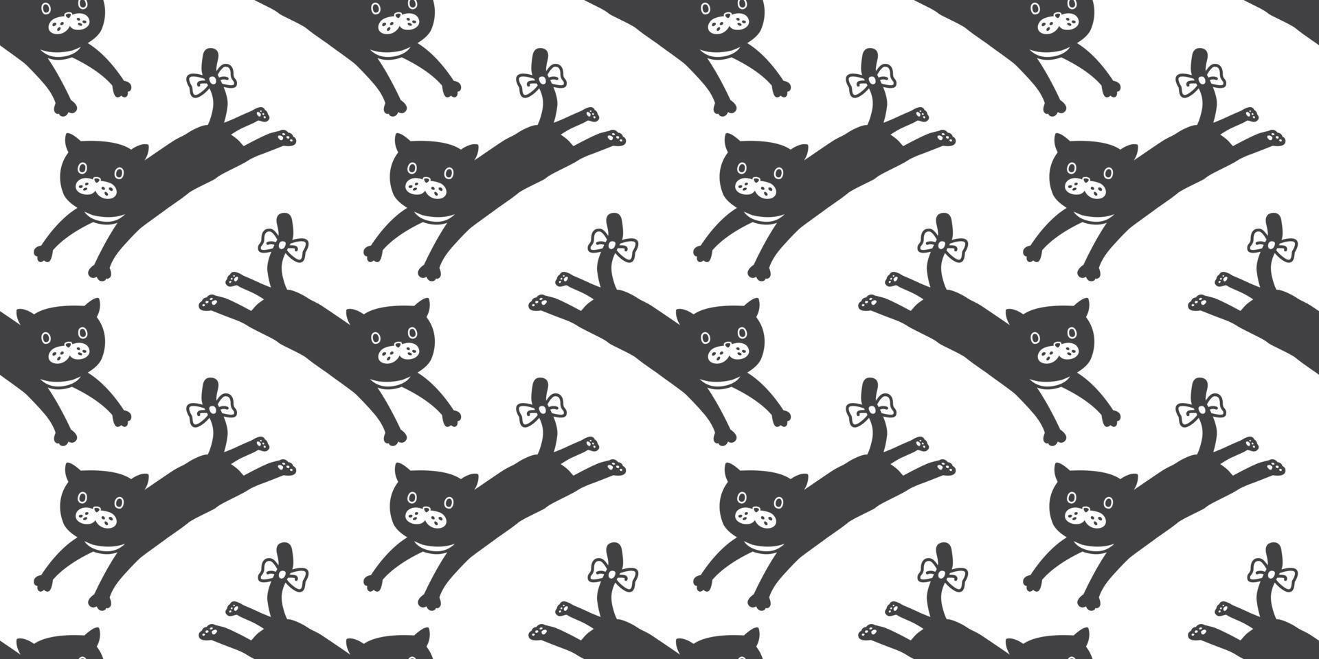 cat seamless pattern vector kitten jump isolated wallpaper background