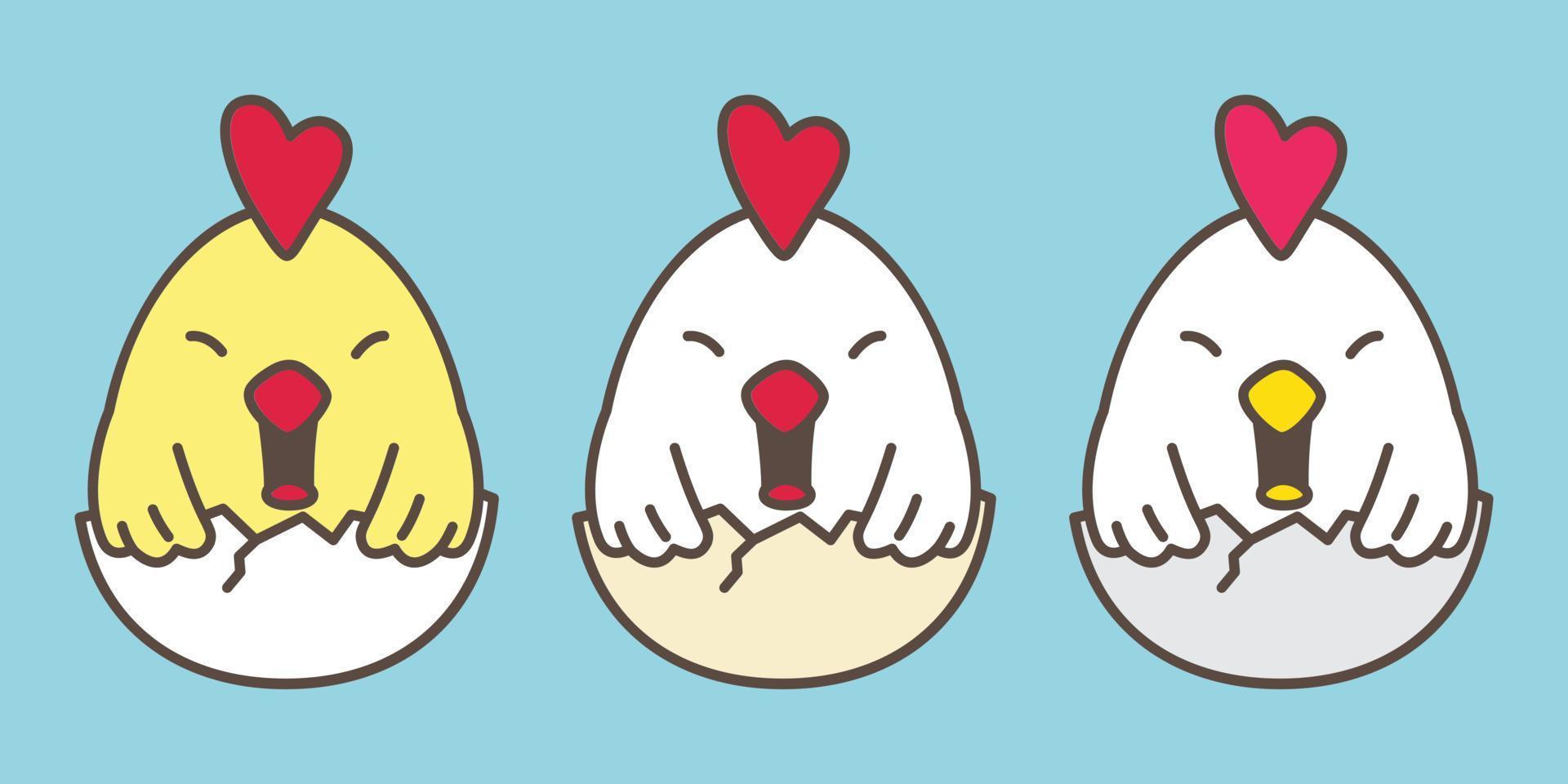 chicken egg easter vector icon logo character cartoon illustration