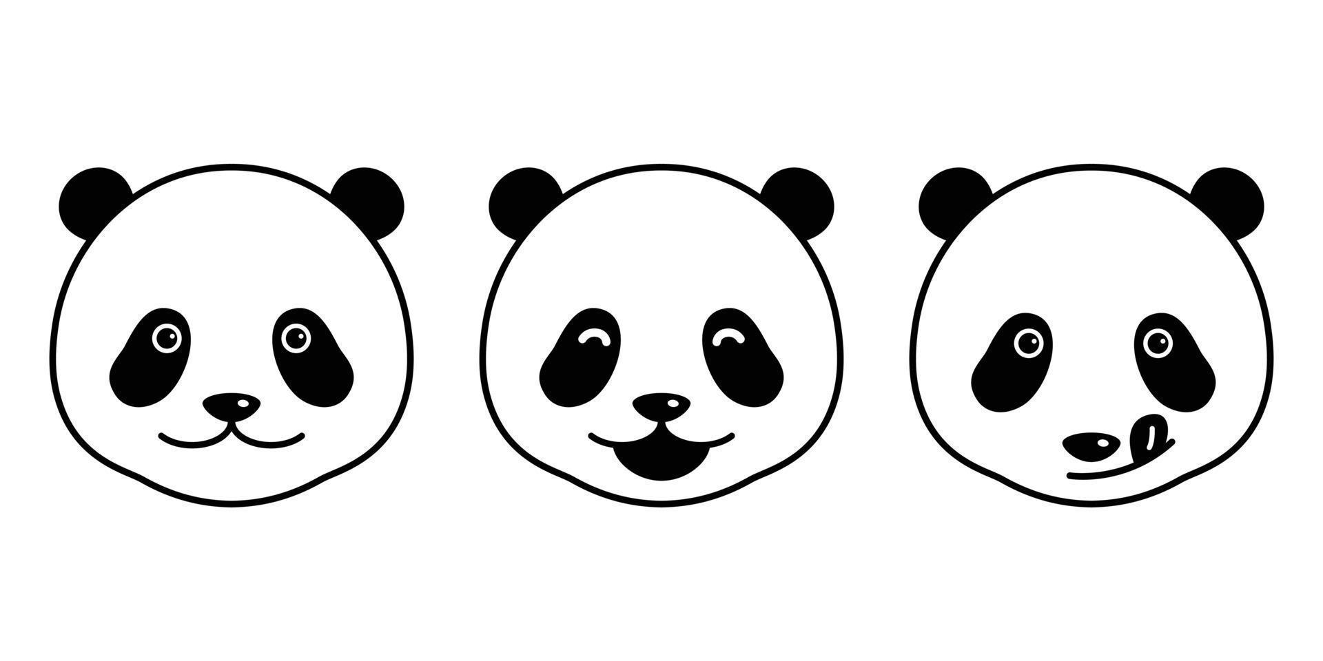 oso vector polar oso panda cara ilustración dibujos animados personaje