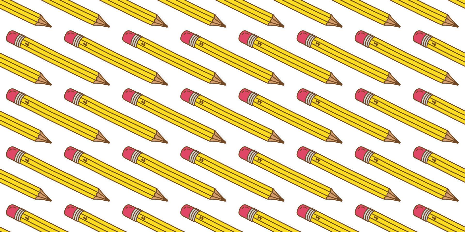 Pencil seamless vector pattern pen isolated background wallpaper