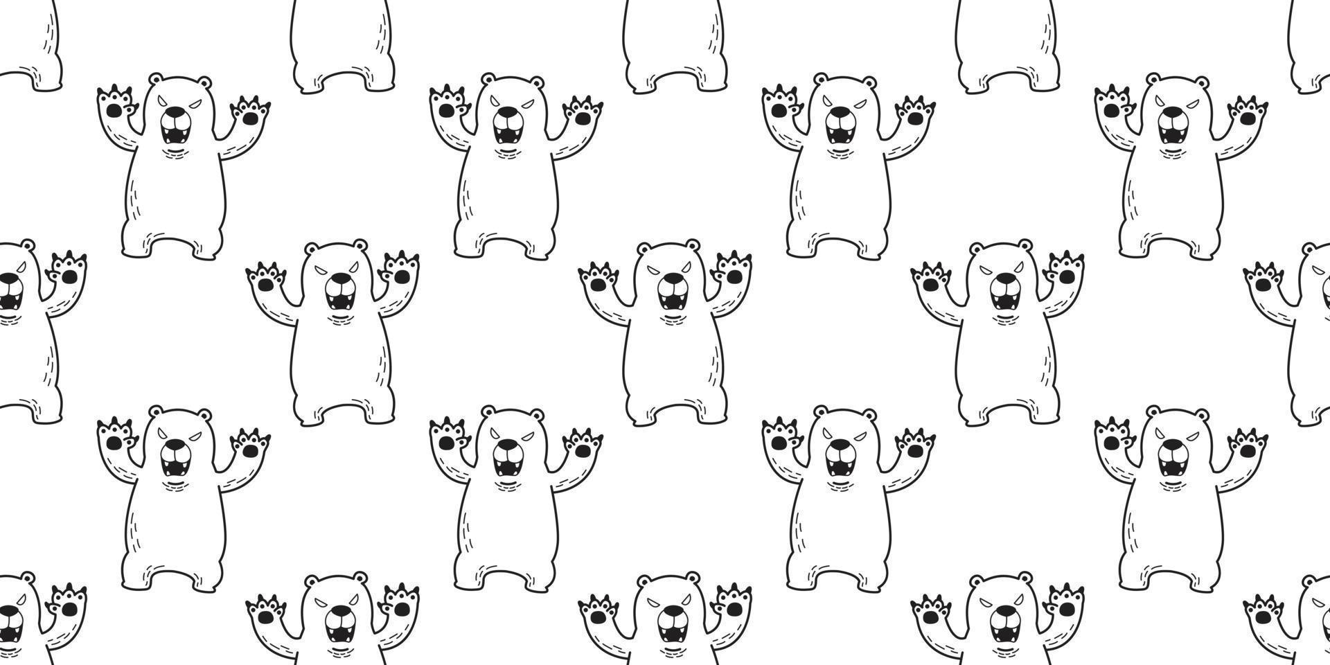 oso sin costura polar oso vector modelo enojado bufanda aislado repetir fondo de pantalla loseta antecedentes