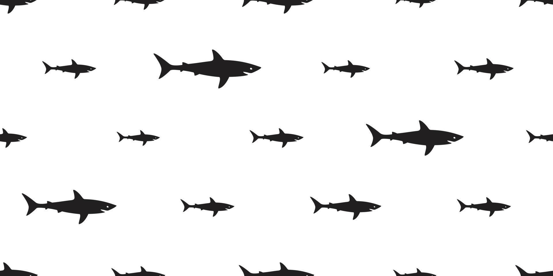 shark vector seamless pattern fish isolated sea ocean wallpaper background