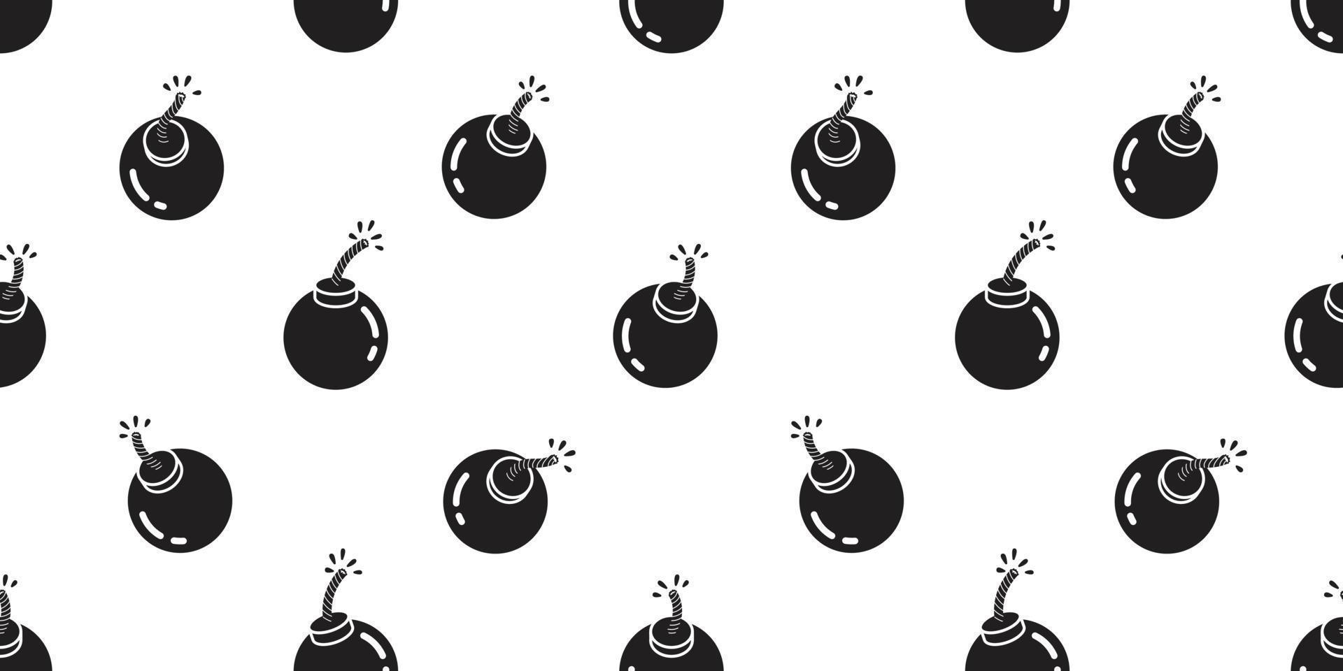bomb Seamless Pattern vector icon grenade cartoon isolated wallpaper background
