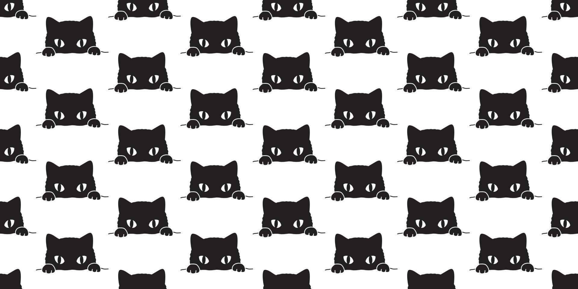 Cat Seamless Pattern Halloween vector black cat isolated kitten wallpaper background