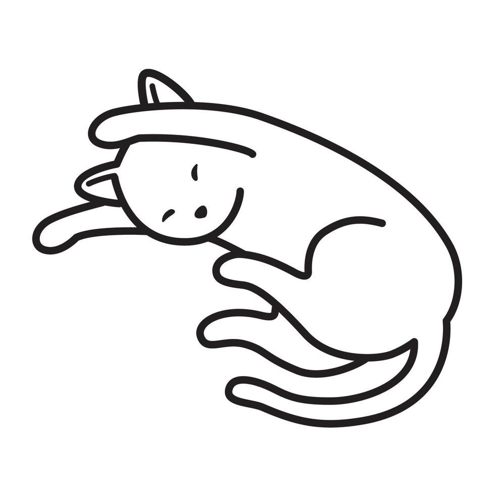 Cat Vector icon logo kitten sleep cartoon character illustration doodle