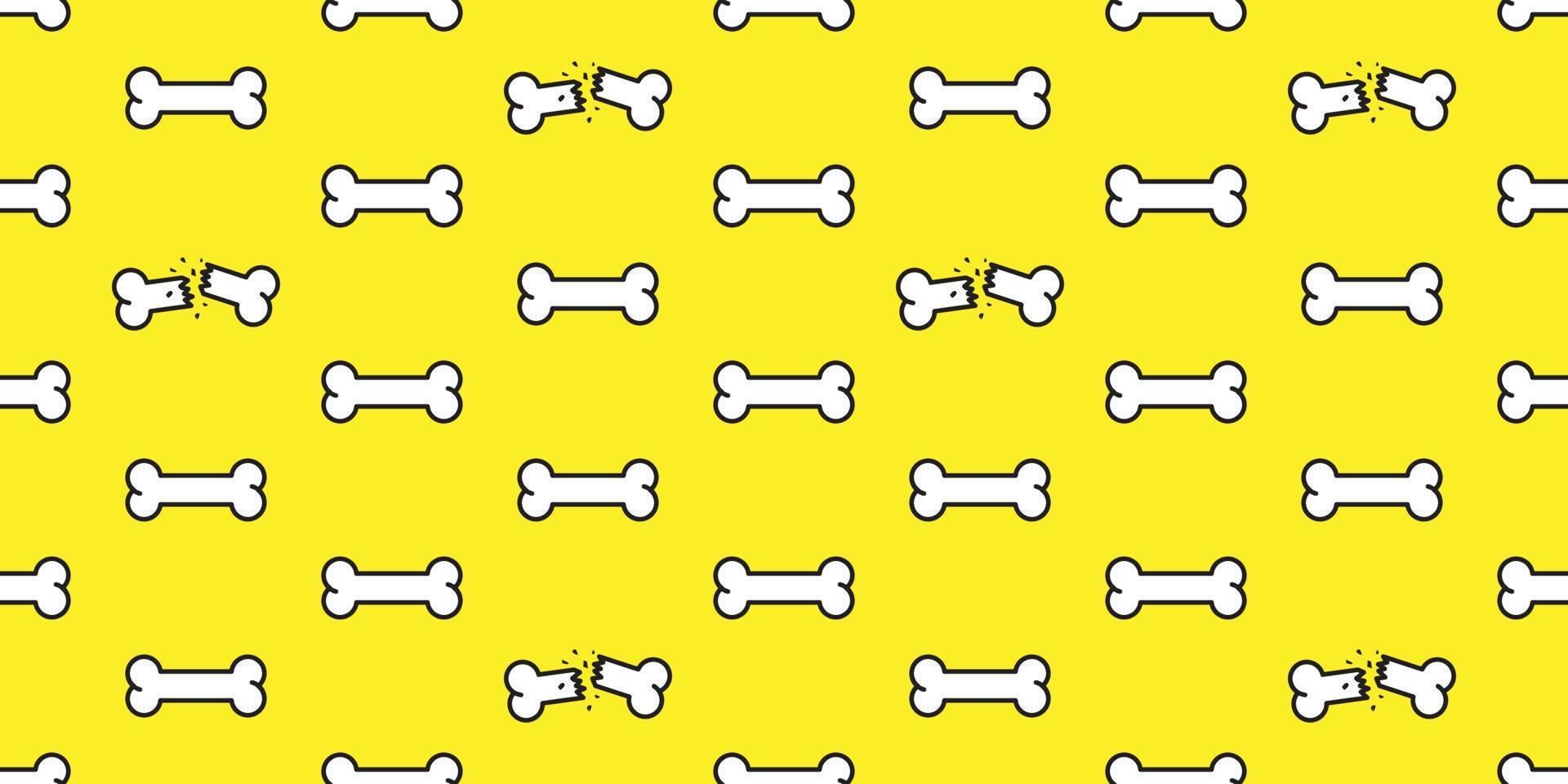 dog bone seamless vector pattern bone scarf isolated wallpaper background yellow