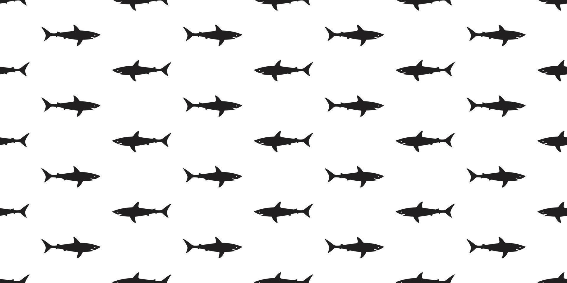 shark seamless pattern fish isolated ocean vector wallpaper background