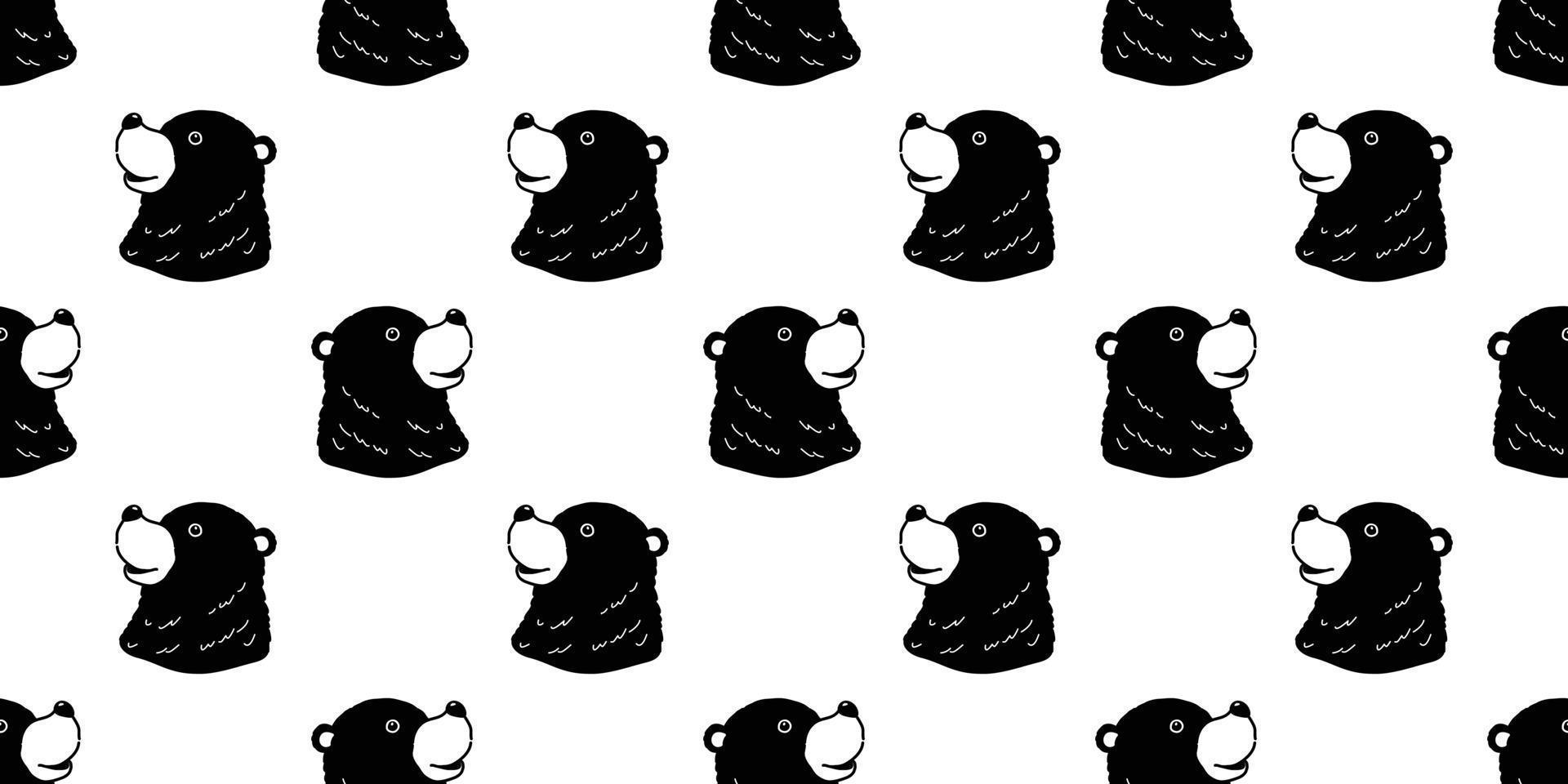 oso sin costura modelo vector polar oso sonrisa contento fondo de pantalla antecedentes aislado negro