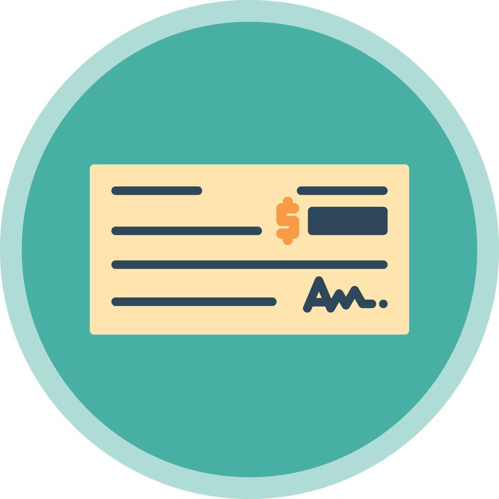 Bank Check Vector Icon Design