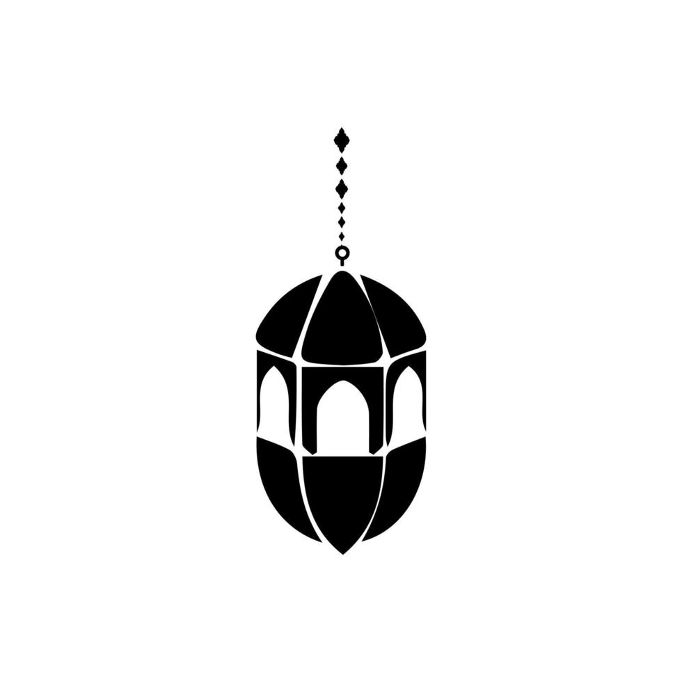 Islamic Lanterns Illustration Design, Islamic Silhouette Decoration Template Vector. Ornament Islamic Ramadan Lantern Symbol. Flat arabic icon black and white, outline vector