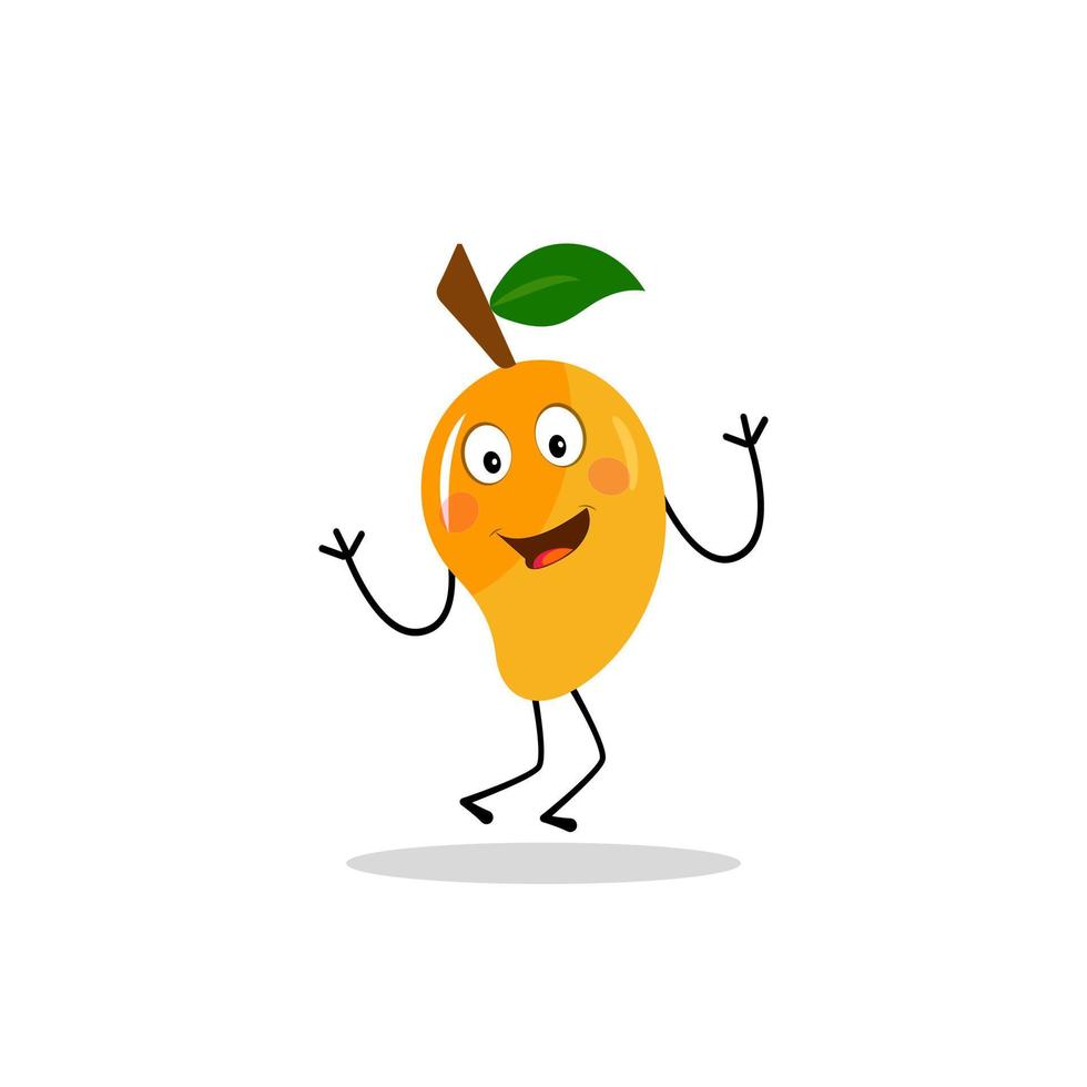 Mango character design. Kawaii mango characters vector illustration of cute cartoon, use them as stickers, patterns, t-shirt designs,fruit logo, all printed media, cartoons, etc