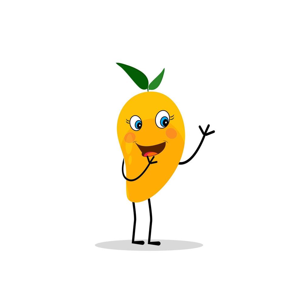 Mango character design. Kawaii mango characters vector illustration of cute cartoon, use them as stickers, patterns, t-shirt designs,fruit logo, all printed media, cartoons, etc