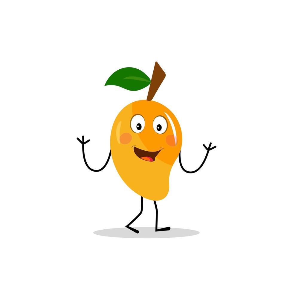 Mango character design. Kawaii mango characters vector illustration of cute cartoon, use them as stickers, patterns, t-shirt designs,fruit logo, all printed media, cartoons, etc