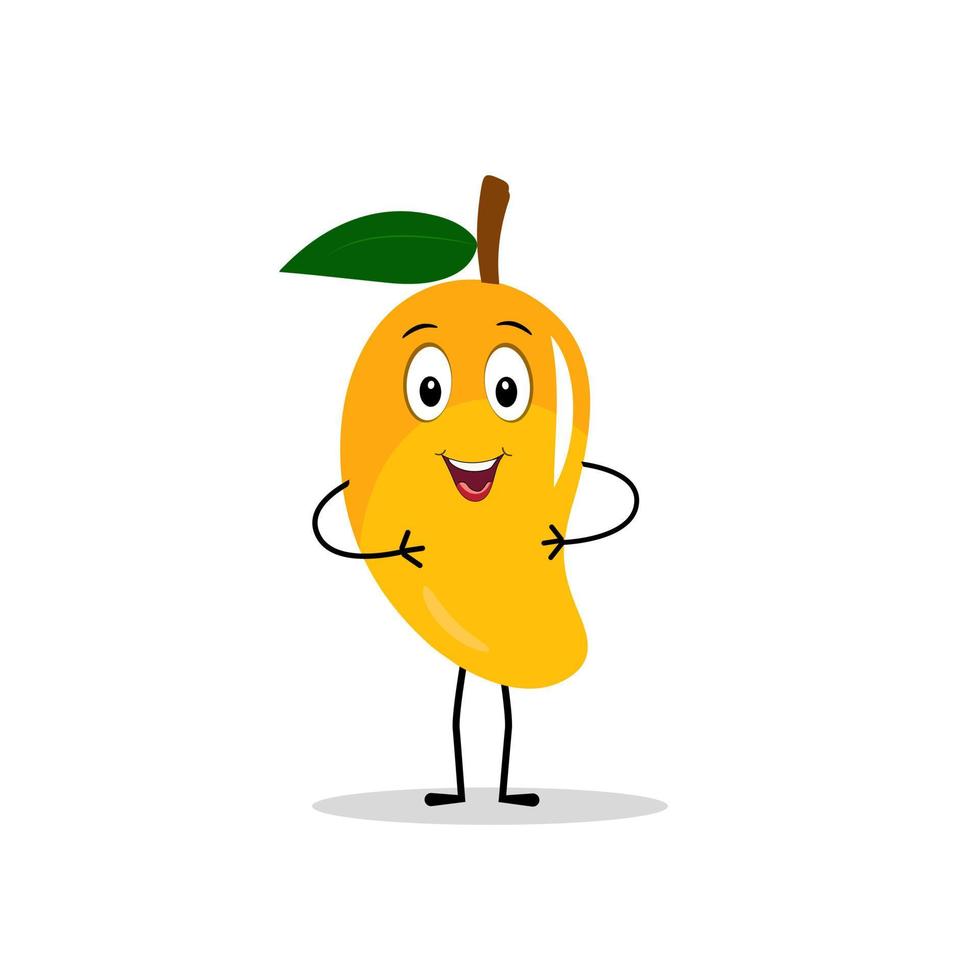 Mango character design. Kawaii mango characters vector illustration of cute cartoon, use them as stickers, patterns, t-shirt designs,fruit logo, all printed media, cartoons, etc