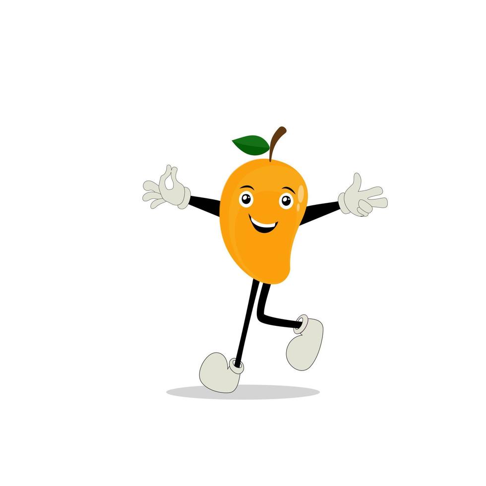 Mango character design. Kawaii mango characters vector illustration of cute cartoon, use them as stickers, patterns, t-shirt designs,fruit logo, all printed media, cartoons, etc