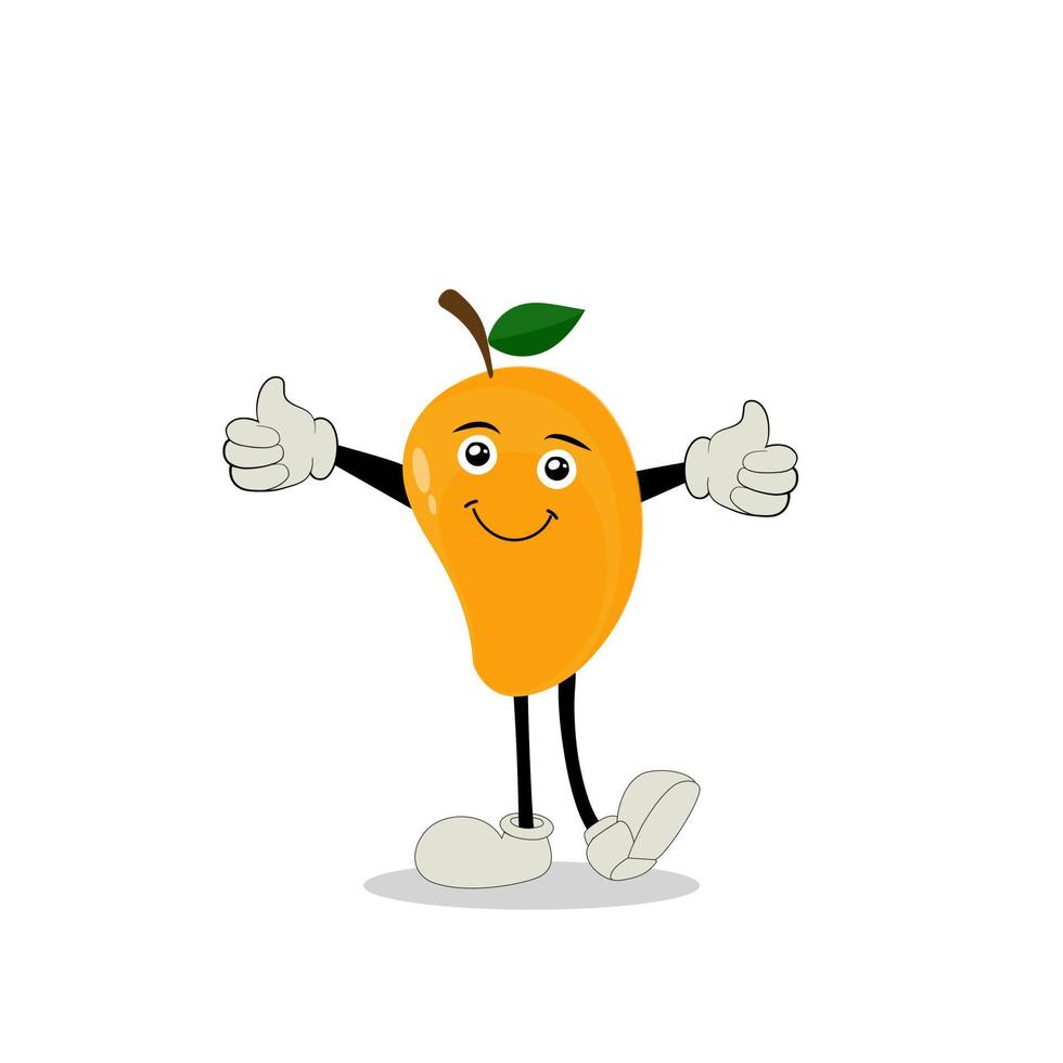 mango personaje diseño. kawaii mango caracteres vector ilustración de linda dibujos animados, utilizar ellos como pegatinas, patrones, camiseta diseños, frutas logo, todas impreso medios de comunicación, caricaturas, etc