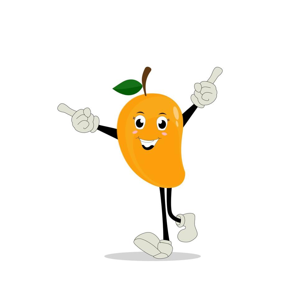 Mango character design. Kawaii mango characters vector illustration of cute cartoon, use them as stickers, patterns, t-shirt designs,fruit logo, all printed media, cartoons, etc