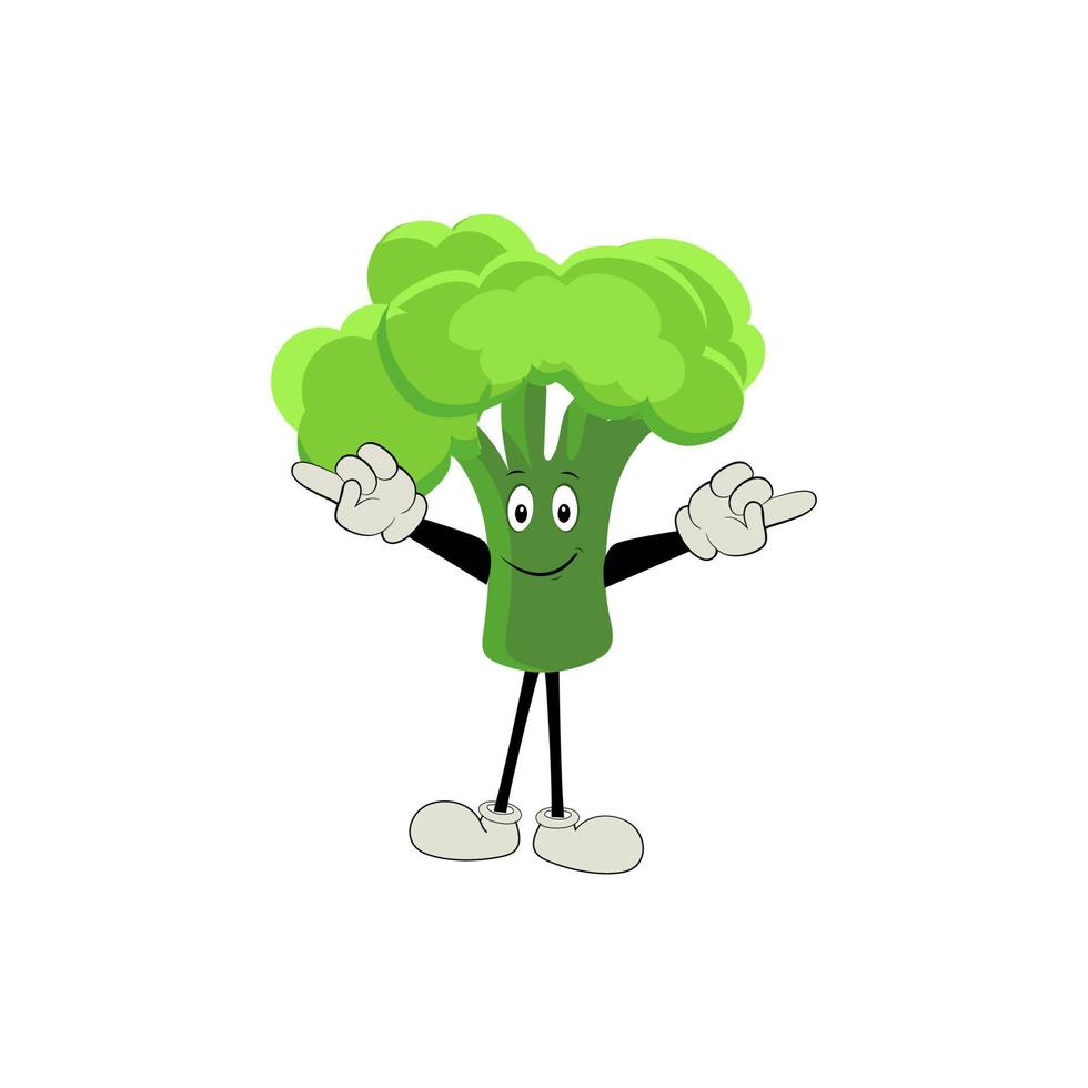 Broccoli mascot cartoon in vector. Cute happy smiling broccoli vegetable set collection. Vector flat cartoon character illustration icon design. content, happy, green smile, cheerful Face Emotion.