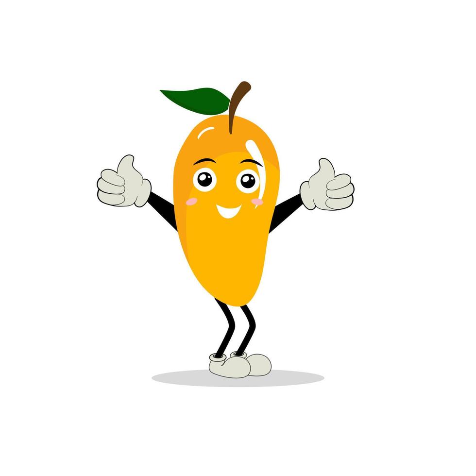 Mango character design. Kawaii mango characters vector illustration of cute cartoon, use them as stickers, patterns, t-shirt designs,fruit logo, all printed media, cartoons, etc