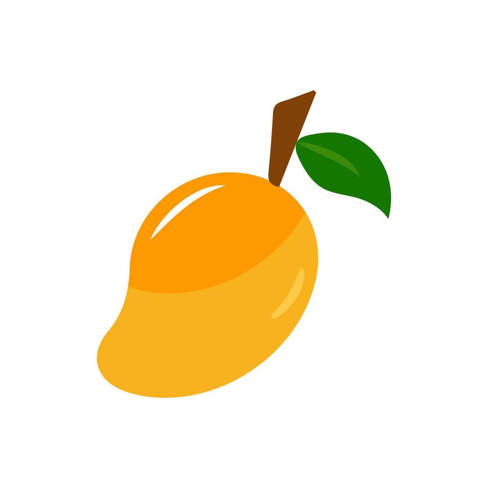 Mango fruit vector icon. Mango in flat style. Vector illustration of tropical fruit
