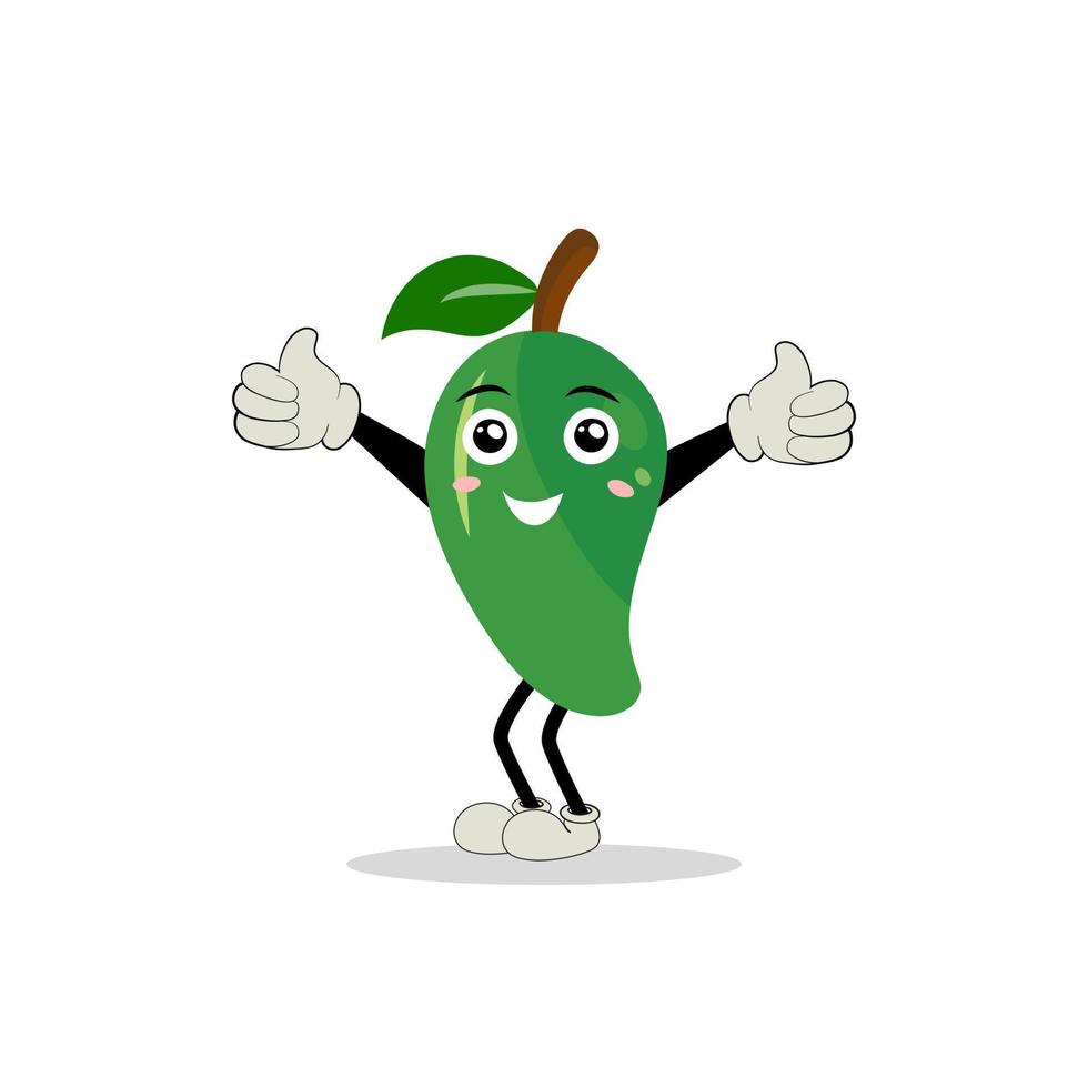 Mango character design. Kawaii mango characters vector illustration of cute cartoon, use them as stickers, patterns, t-shirt designs,fruit logo, all printed media, cartoons, etc