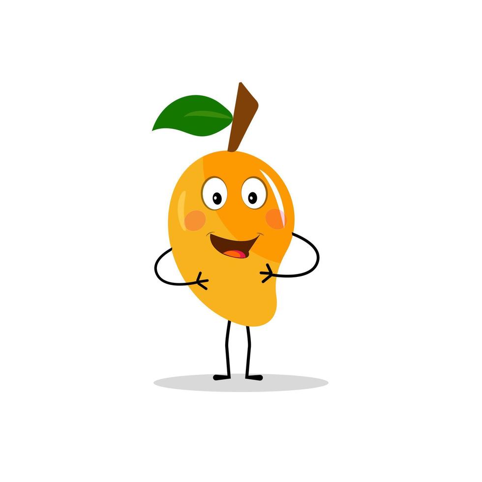 Mango character design. Kawaii mango characters vector illustration of cute cartoon, use them as stickers, patterns, t-shirt designs,fruit logo, all printed media, cartoons, etc