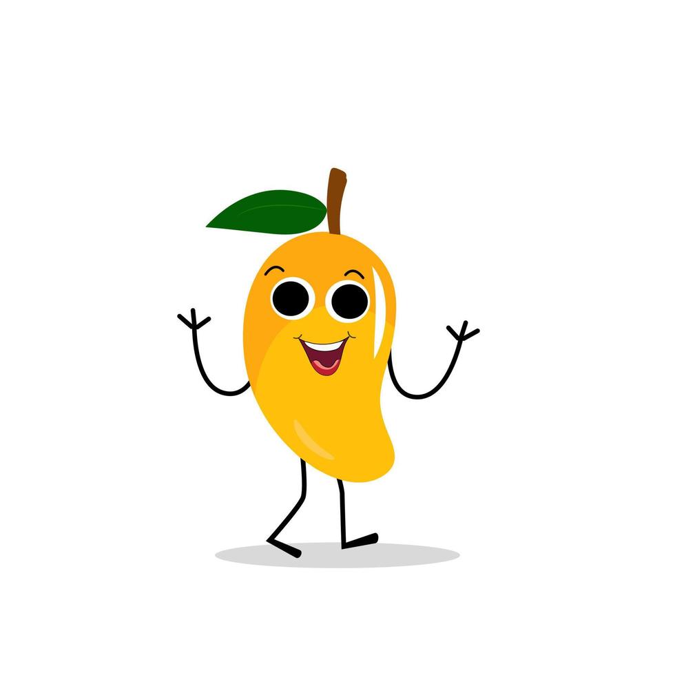 Mango character design. Kawaii mango characters vector illustration of cute cartoon, use them as stickers, patterns, t-shirt designs,fruit logo, all printed media, cartoons, etc