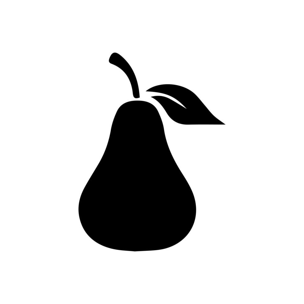 Pear icon vector illustration. Green colorful pear fruit icon isolated on white background. Cartoon flat design. Vector illustration.
