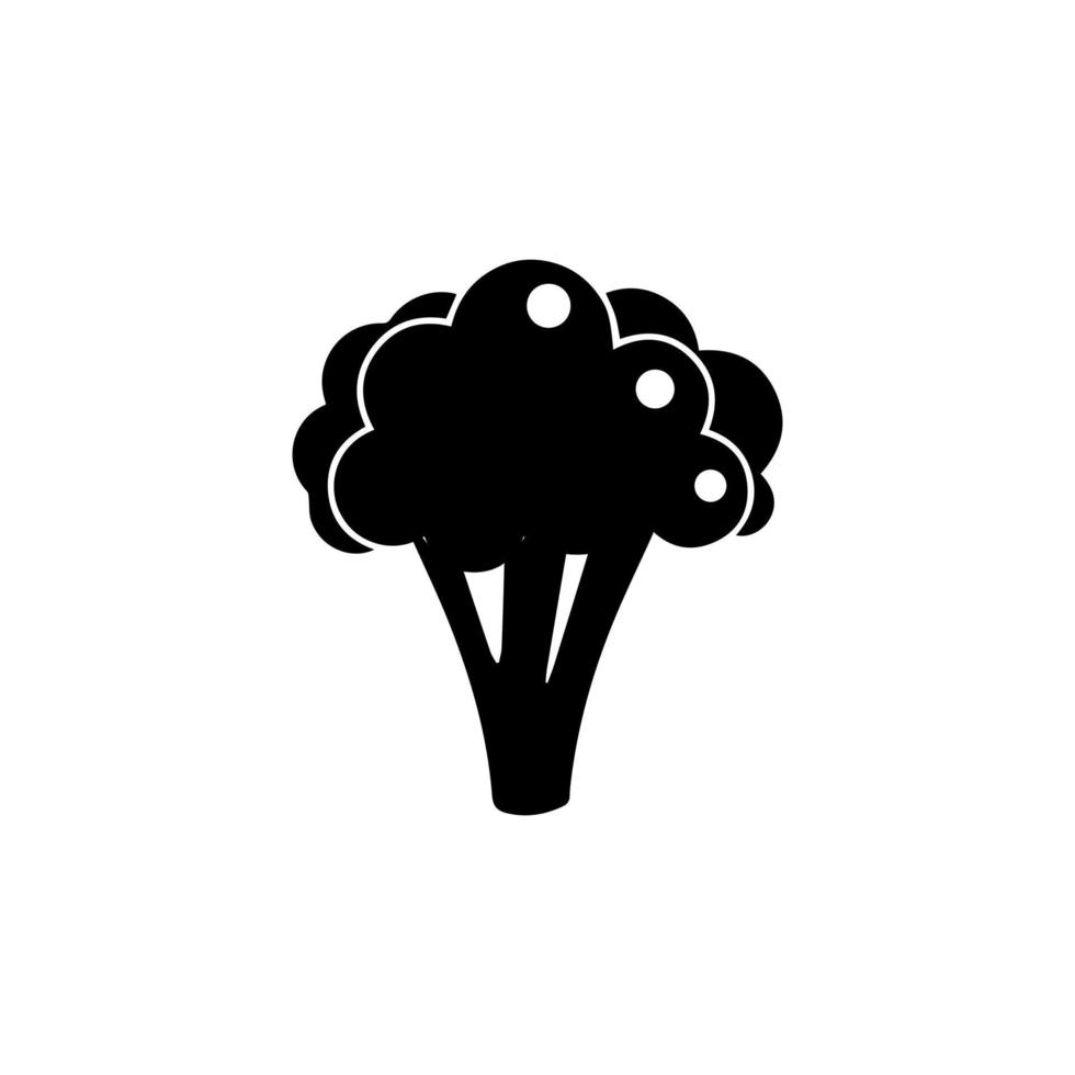Broccoli icon vector, filled flat sign, solid pictogram isolated on white backround, logo illustration. Broccoli icon cartoon. Vegetable icon, silhouette style. Food icon. vector