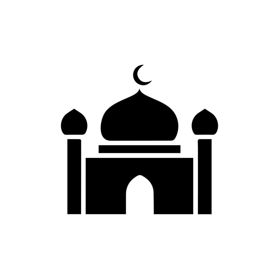 mezquita sencillo icono, islámico Adoración lugar, musulmán símbolos, vector ilustración. plano mezquita icono diseño vector, mezquita silueta. hayy, umrah, ramadhan Kareem, ied Mubarak