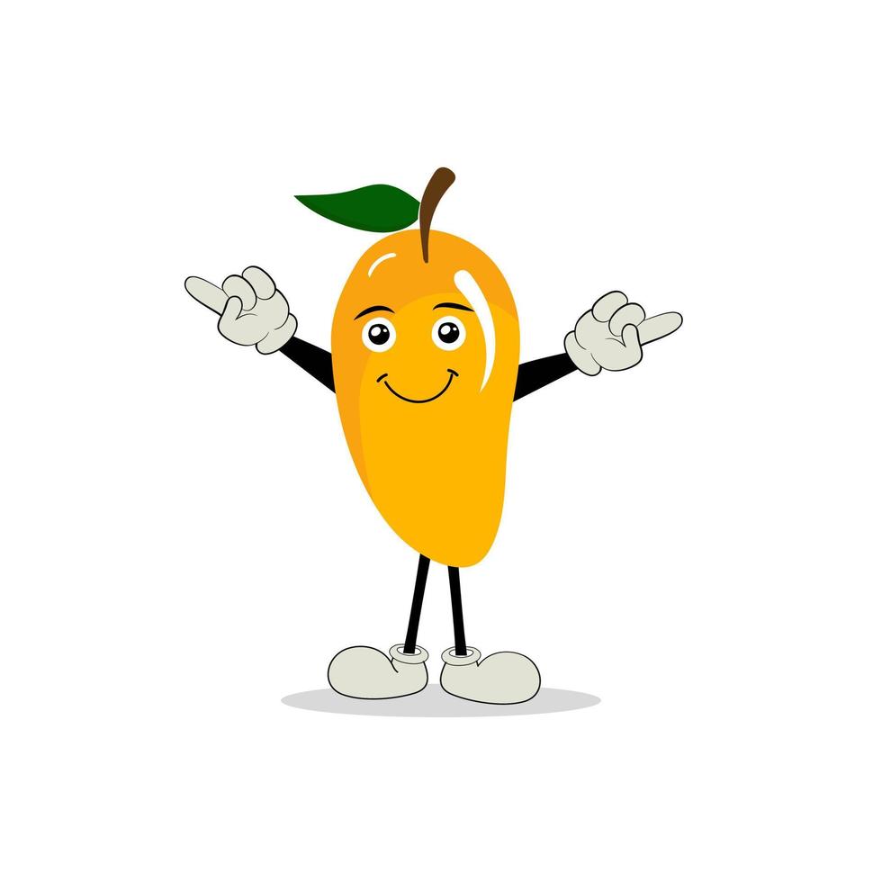 Mango character design. Kawaii mango characters vector illustration of cute cartoon, use them as stickers, patterns, t-shirt designs,fruit logo, all printed media, cartoons, etc