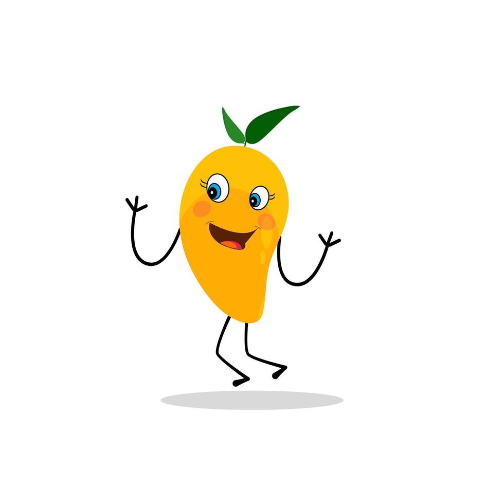 Mango character design. Kawaii mango characters vector illustration of cute cartoon, use them as stickers, patterns, t-shirt designs,fruit logo, all printed media, cartoons, etc