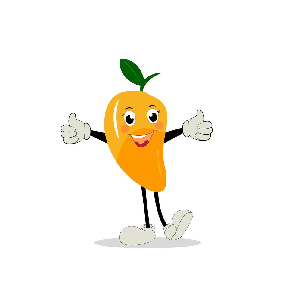 Mango character design. Kawaii mango characters vector illustration of cute cartoon, use them as stickers, patterns, t-shirt designs,fruit logo, all printed media, cartoons, etc