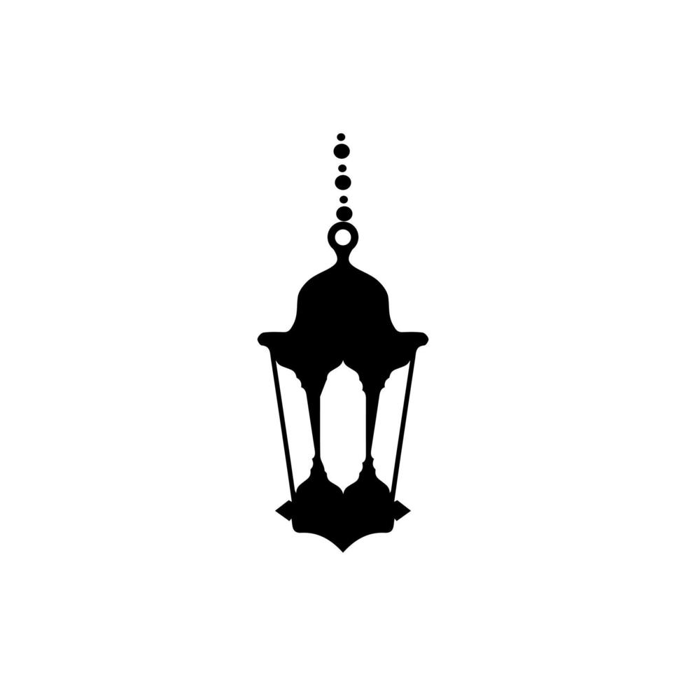 Islamic Lanterns Illustration Design, Islamic Silhouette Decoration Template Vector. Ornament Islamic Ramadan Lantern Symbol. Flat arabic icon black and white, outline vector